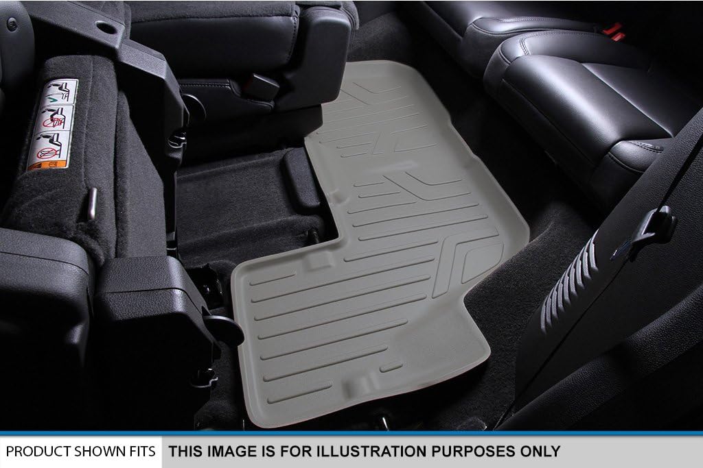MAX LINER A2230/B2248/C2248 Gray Custom Fit Floor Mats 3 Liner Set Grey for 2017-2021 GMC Acadia with 2nd Row Bench Seat