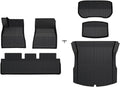 Floor Mats Cargo Liner Compatible for Tesla Model 3 2025 Highland Waterproof Slip Trunk Mat TPE Pads Model 3 2026 Highland Accessories(for 3 6Pcs Mats)