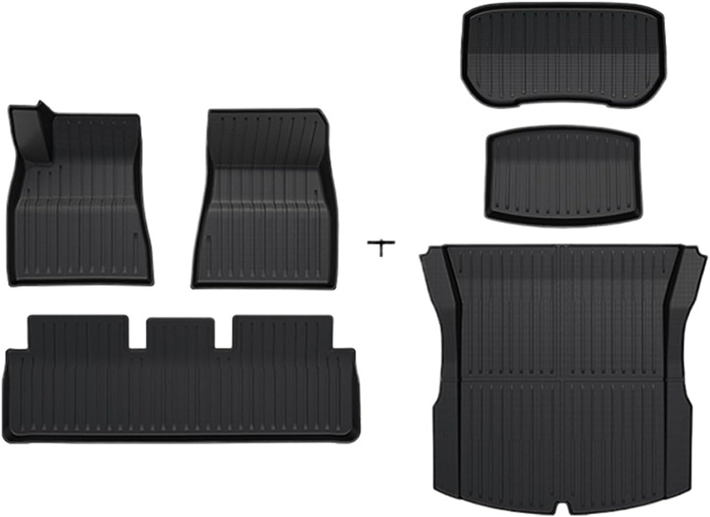 Floor Mats Cargo Liner Compatible for Tesla Model 3 2025 Highland Waterproof Slip Trunk Mat TPE Pads Model 3 2026 Highland Accessories(for 3 6Pcs Mats)