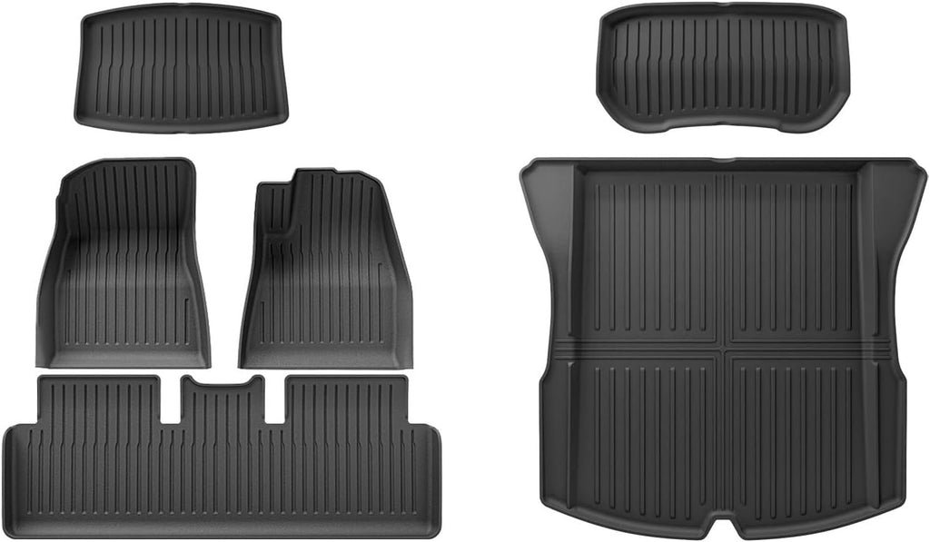 Compatible with Tesla Model 3 Highland 2024 TPE Floor Mats Cargo Liners All Weather Waterproof Trunk Mats Left Right Hand Drive(6PCS RHD)