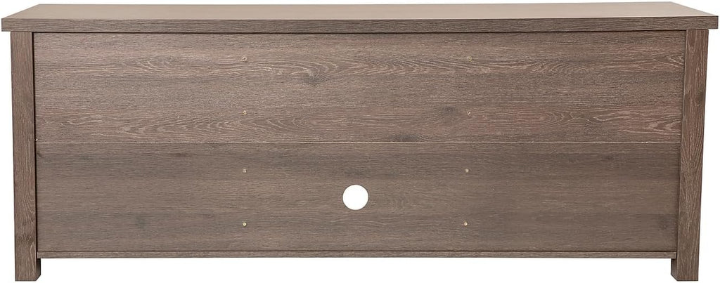 Flash Furniture Sheffield TV Stand up to 80' TVs - Modern Black Wash Finish & Full Glass Doors - 65' Engineered Wood Frame - 3 Height Adjustable Shelves