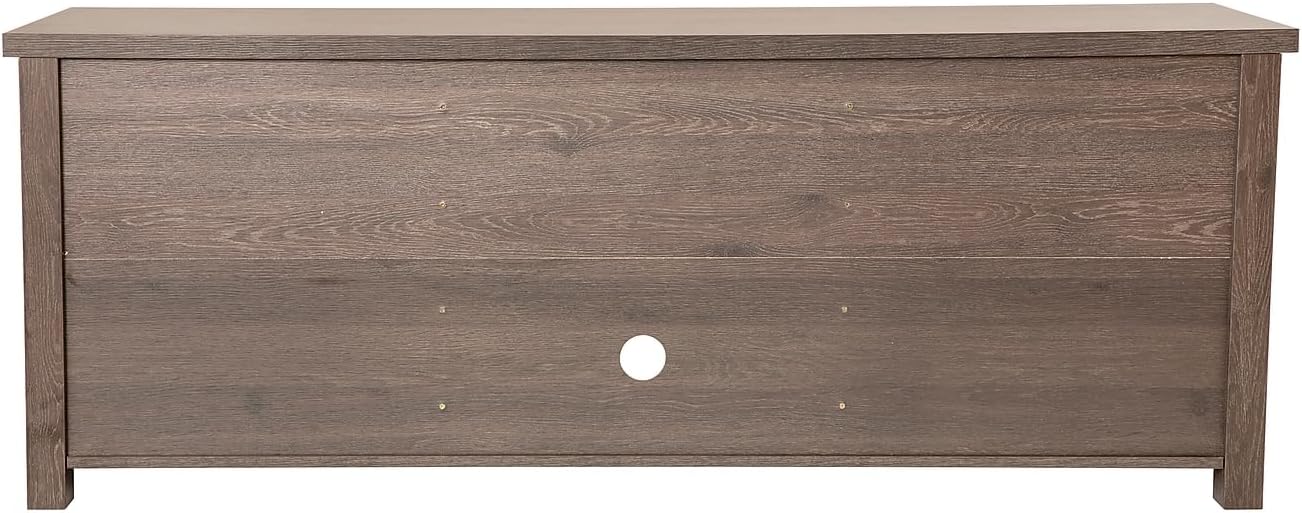 Flash Furniture Sheffield TV Stand up to 80' TVs - Modern Black Wash Finish & Full Glass Doors - 65' Engineered Wood Frame - 3 Height Adjustable Shelves