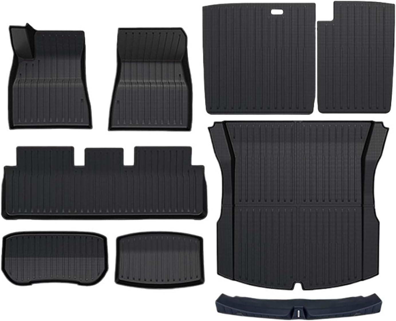Compatible with Tesla Model 3 Highland 2025 Accessories Floor Mats Cargo Liner Waterproof Anti-Slip Trunk Mat TPE Pads(N3 Floor Mats)