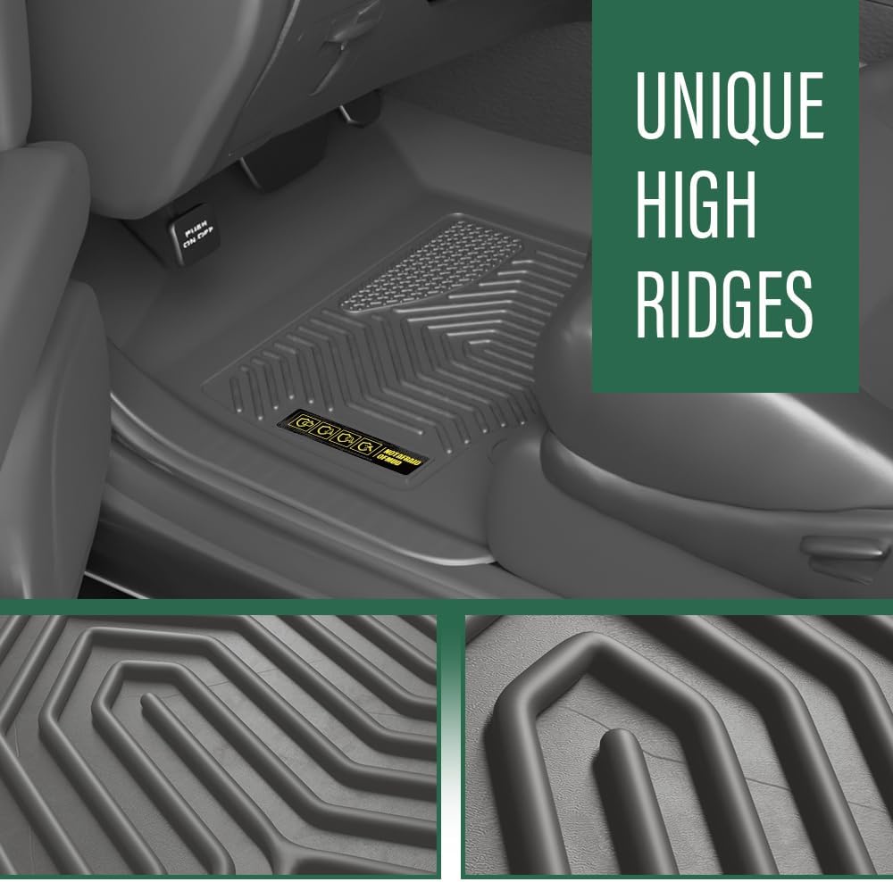 GRAND ORANGE TPE Floor Mats Cargo Liners Compatible with Toyota 4Runner 1996 1997 1998 1999 2000 2001 2002 1st & 2nd Row All Weather Protection Gray Floor Liners alfombras para carro 3PCS