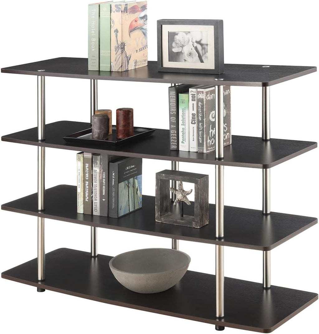 Convenience Concepts Designs2Go No Tools XL Highboy 4-Tier TV Stand 47.25' - Entertainment Center for TVs up to 55 Inches, Modern TV Console with Shelves for Living Room, Family Room, Espresso