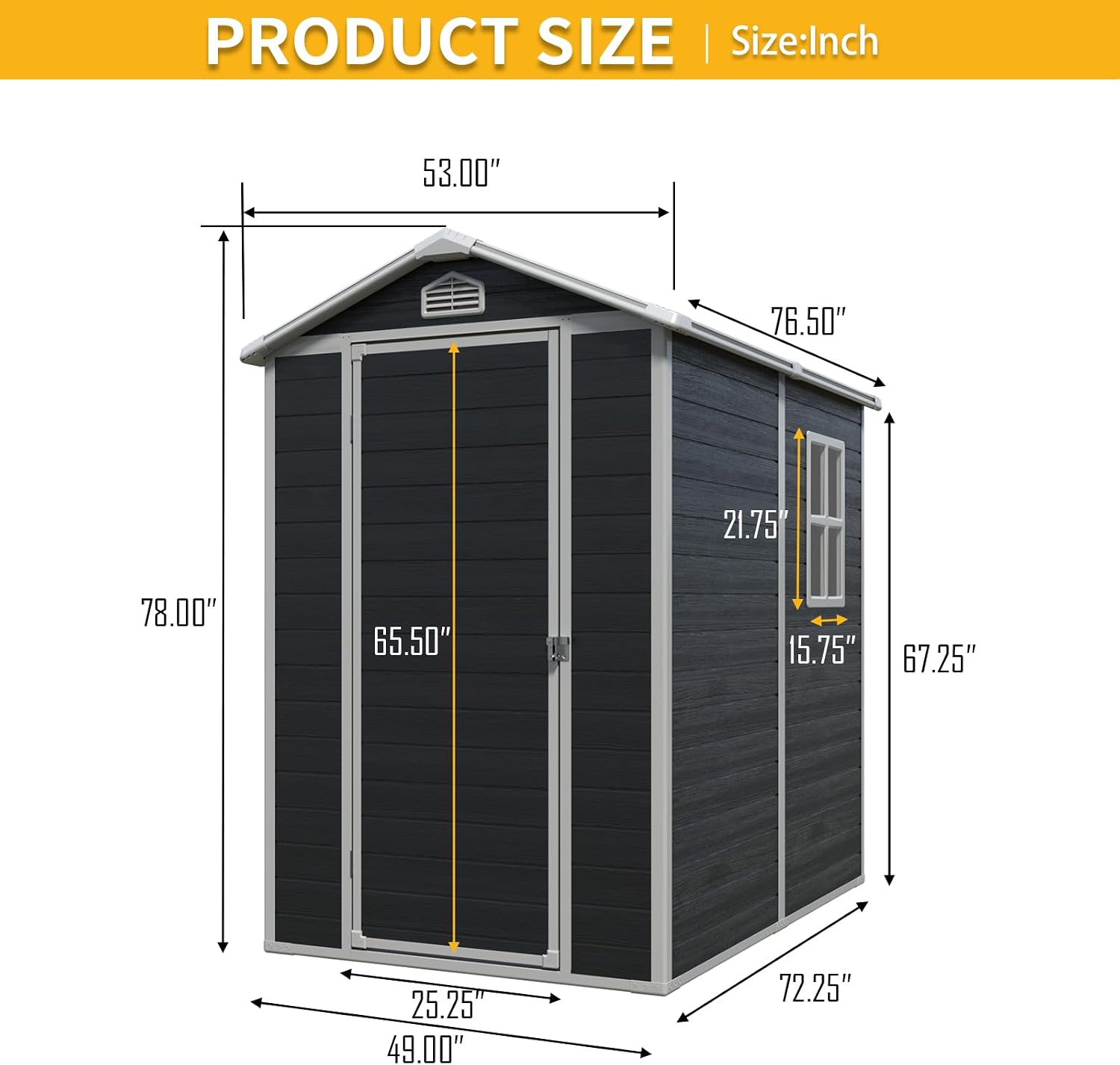 KEIKI 4x6 FT Outdoor Storage Shed Waterproof Resin Cabinet,Sloped Roof Polypropylene Frame with Lockable Doors for Patio Furniture