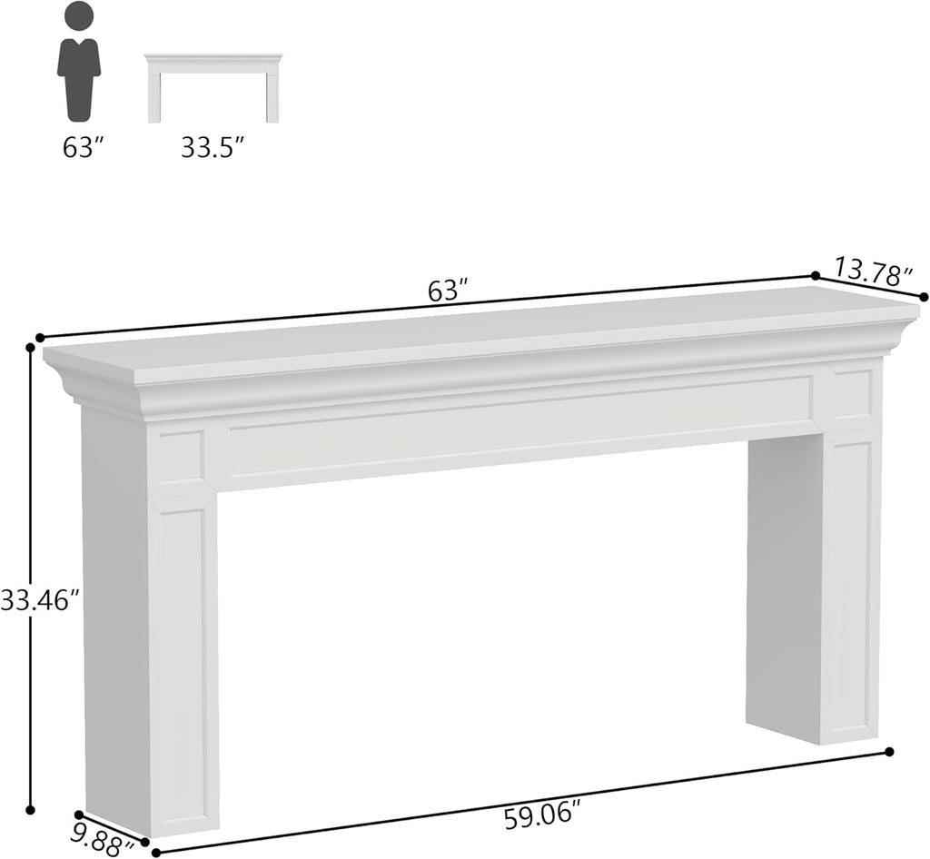Loomie 63' Long Console Tables for Entryway, Modern Rectangular Sofa Table Behind the Couch, Narrow Long Entry Accent Table for Living Room, Entrance, Hallway, Foyer (White)
