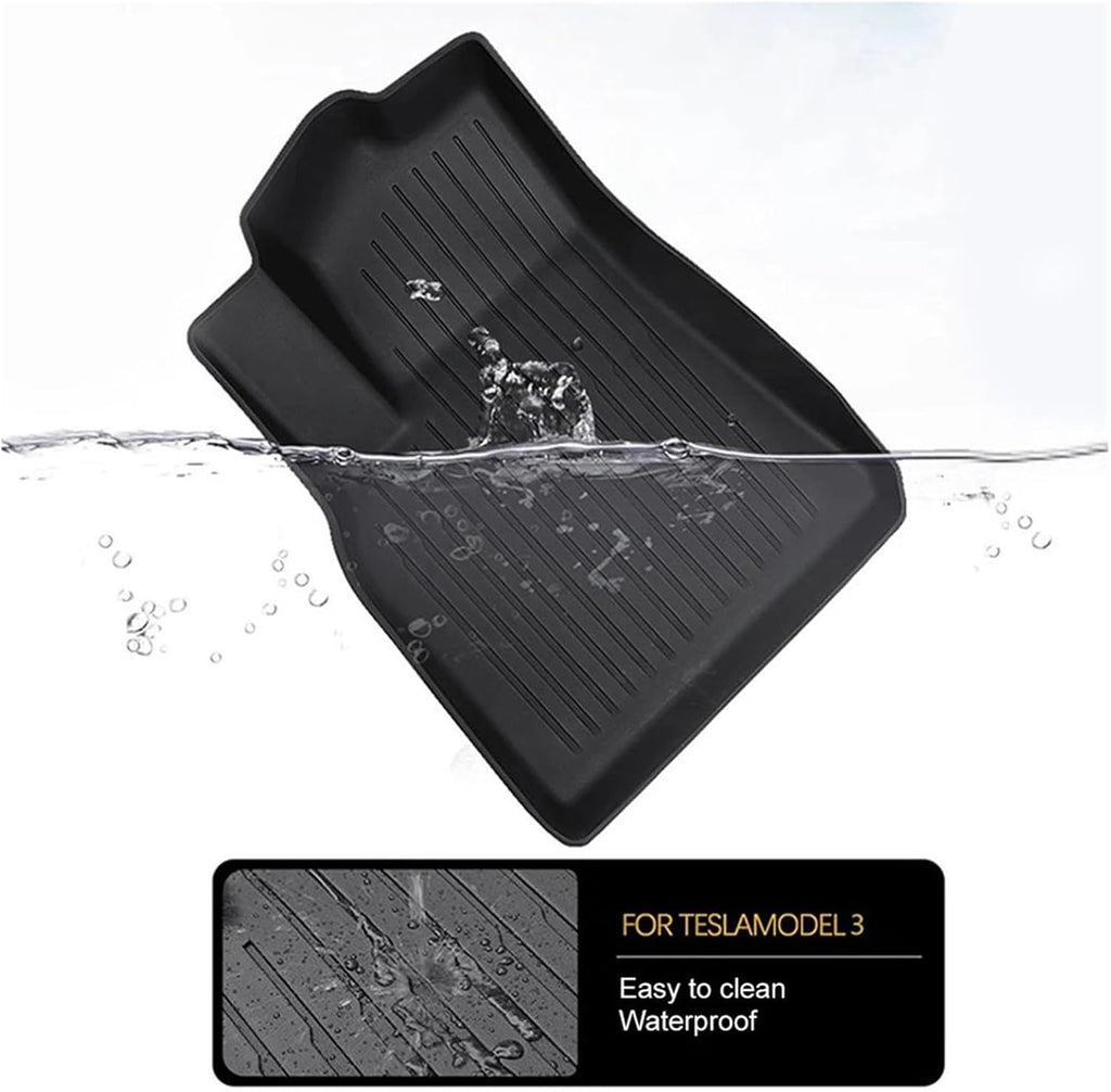Compatible with Tesla Model 3 Highland 2024 Floor Mats Cargo Liners Mat TPE Protective Pads Model 3 2024 Highland Accessories(3Pcs Floor mats)