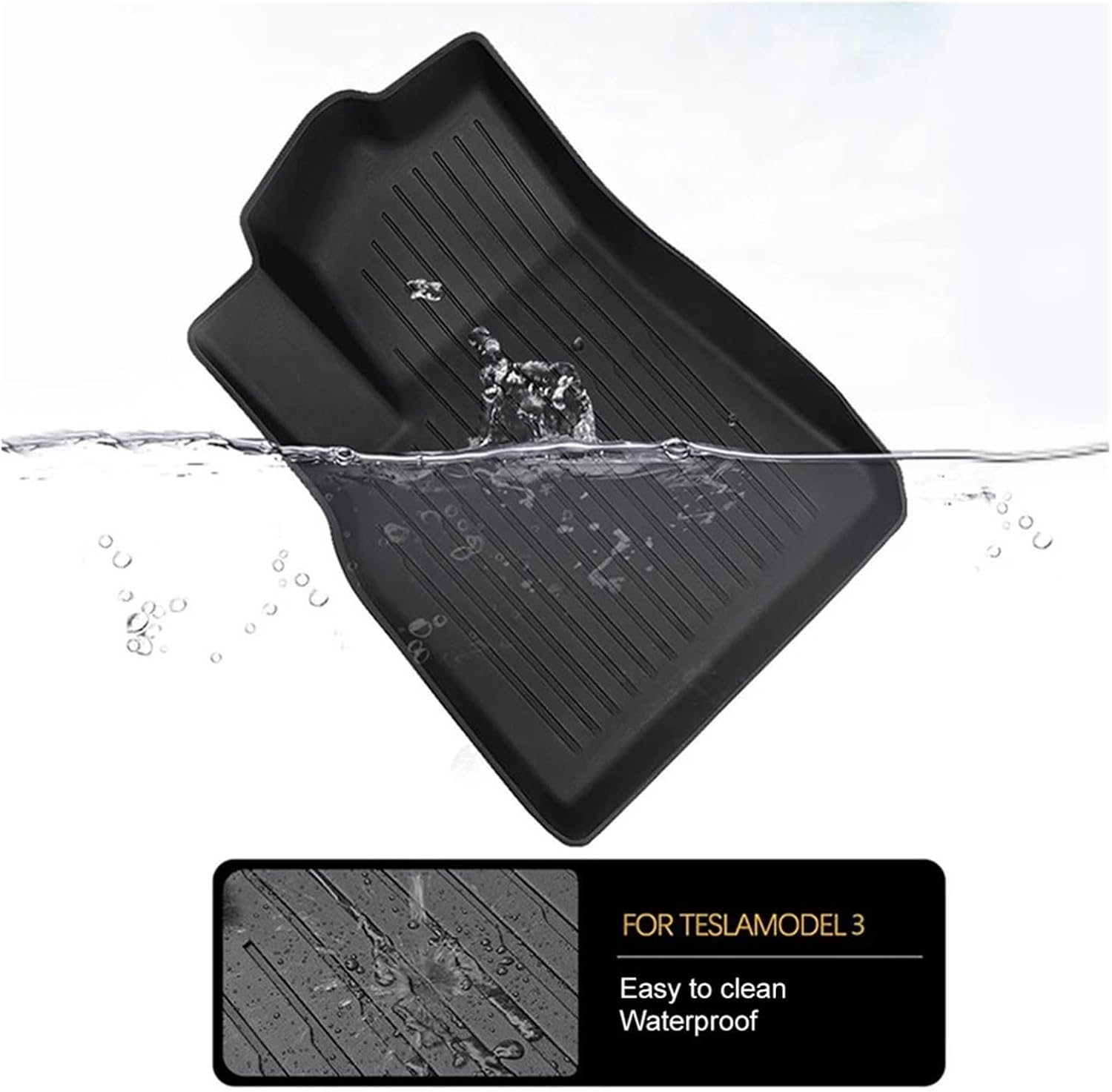 Compatible with Tesla Model 3 Highland 2024 Floor Mats Cargo Liners Mat TPE Protective Pads Model 3 2024 Highland Accessories(3Pcs Floor mats)