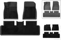 Floor Mats TPE All Weather Front Rear Cargo Liner Mat Waterproof Anti-Slip Mats Accessories C | Compatible with Tesla Model 3 Highland 2024 2025(2024 M3D FM LHD)