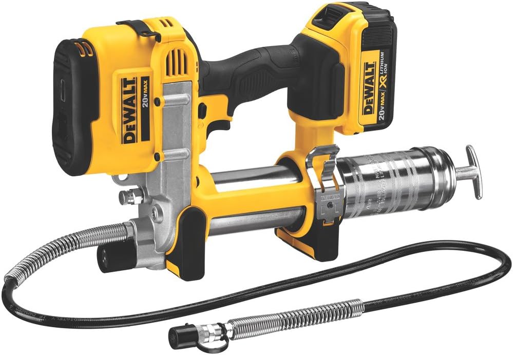 DEWALT 20V MAX Grease Gun Kit, Cordless (DCGG571M1) + DEWALT 20V MAX XR Battery 2-Pack