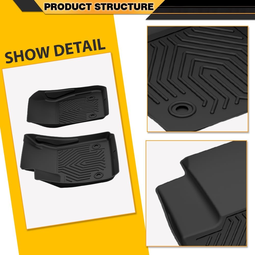 Floor Mats & Cargo Liners Fit Buick Envision 2021 2022 2023 All Weather Protection TPE Floor Liners 1st & 2nd Row Black, alfombras para carro