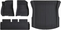 NovaAcc 2025 2024 Floor Mats Cargo Liners Compatible with Tesla Model Y 3 Highland 5-Seat All Weather TPE Cargo Trunk Mats Accessories(Model 3 2025 4PCS)