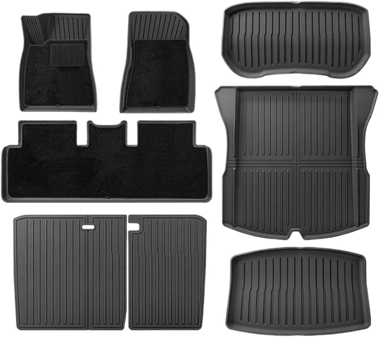 Compatible with 2024 Tesla Model 3 Highland Floor Mats TPE All Weather Front Rear Cargo Liner Mat, Waterproof Anti-Slip Mats Accessories(24 M3D 11PCS LHD)