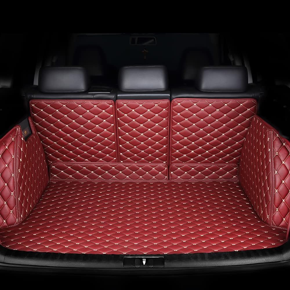 Car Cargo Liner for mini 2-Door 4seats 2014-2022 2023 2024(Lower Floor), Leather Boot Trunk Liner Anti-Scratch Anti-Slip Waterproof Cargo Mat, Interior Accessories,Red