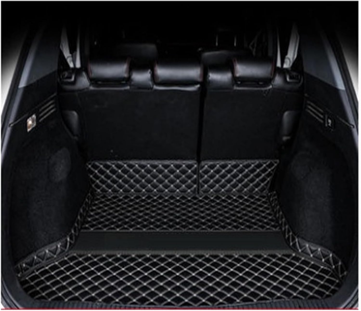 Custom Deluxe Leather Full Rear Trunk Tray Liner Cargo Mat Floor Protector Foot Pad Mats Compatible with XRV VEZEL 2015-2019(Purple)