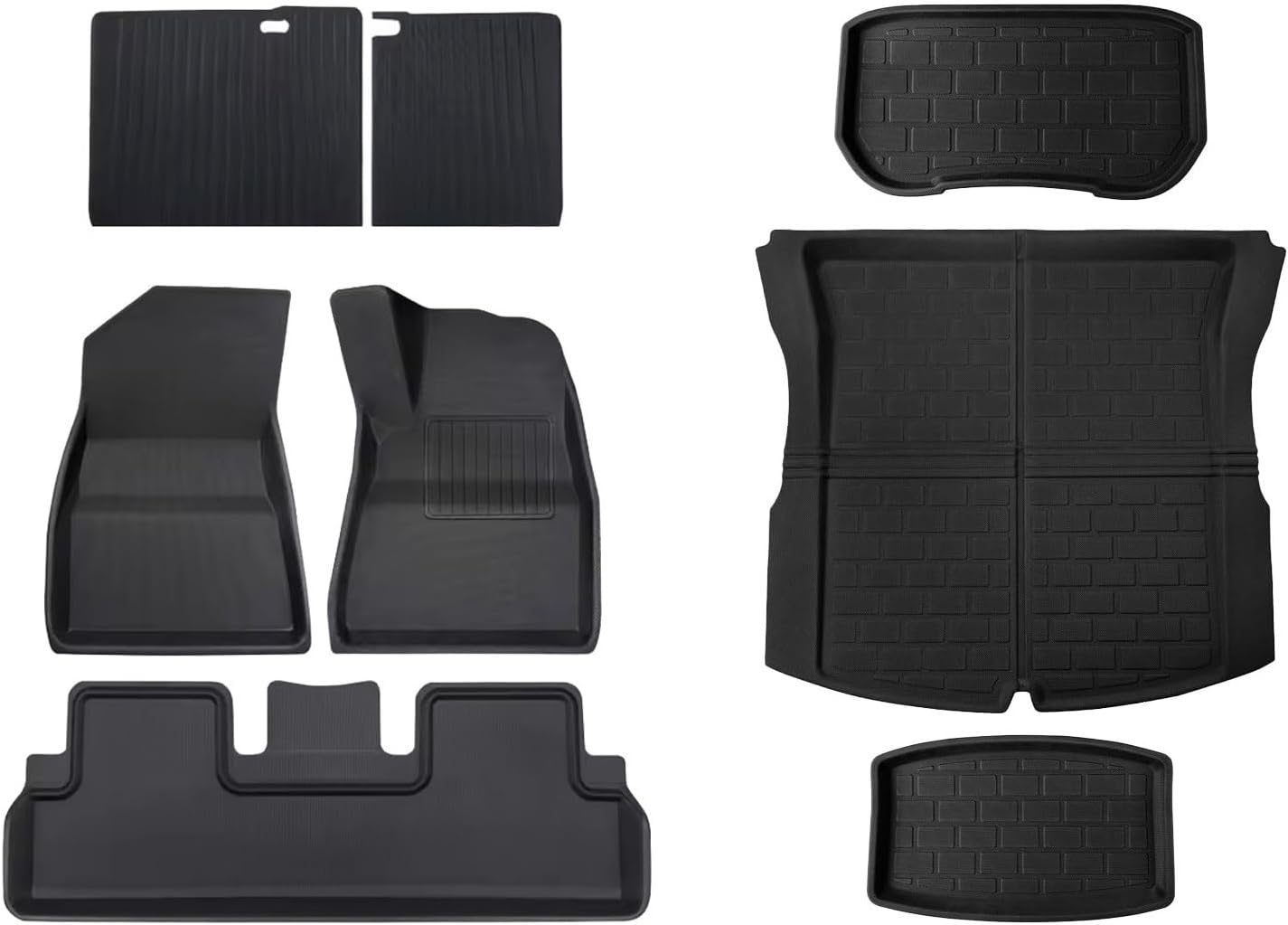 Compatible with Tesla Model 3 Highland 2024 XPE Floor Mats Cargo Liners All Weather Trunk Floor Mat Waterproof Left Right Hand Drive(8PCS RHD)