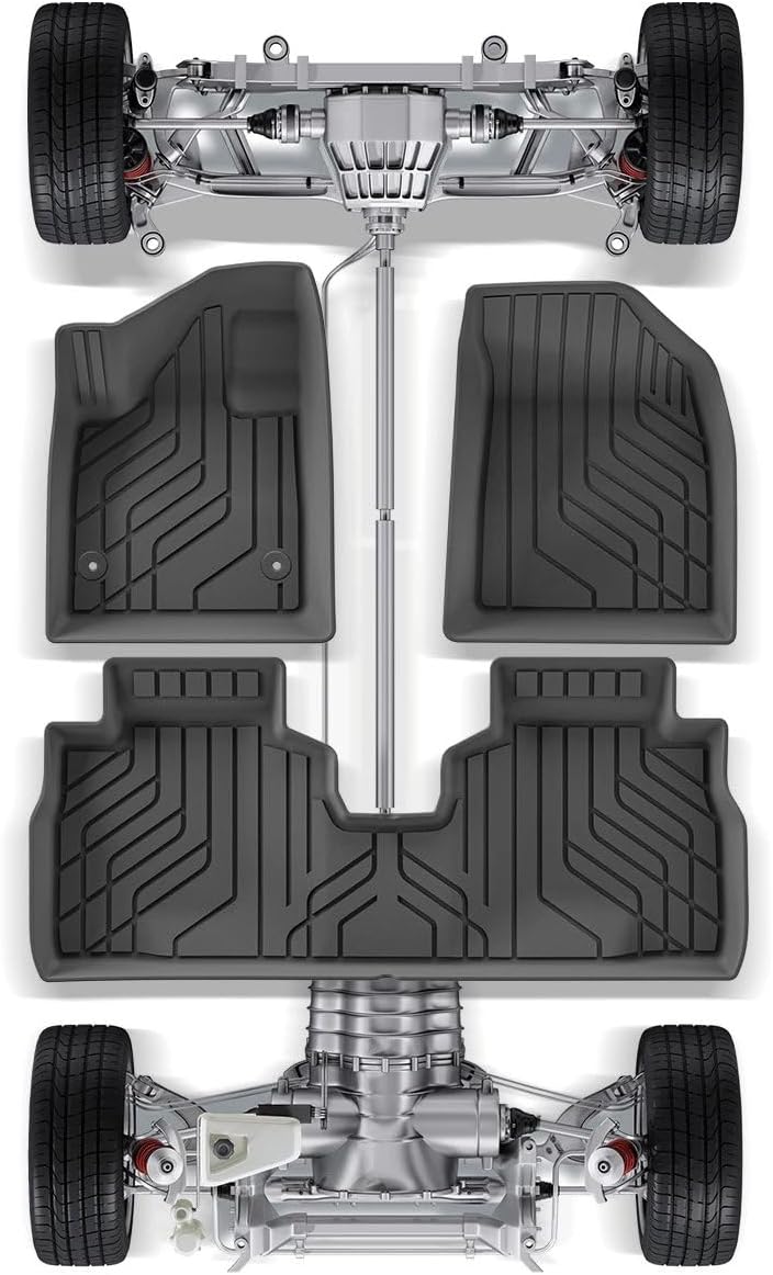 Car Boot Mats for Chevy for Equinox EV 2025 TPE 3D Car Floor Mats Trunk Pad Waterproof Protective All Weather Black Liner