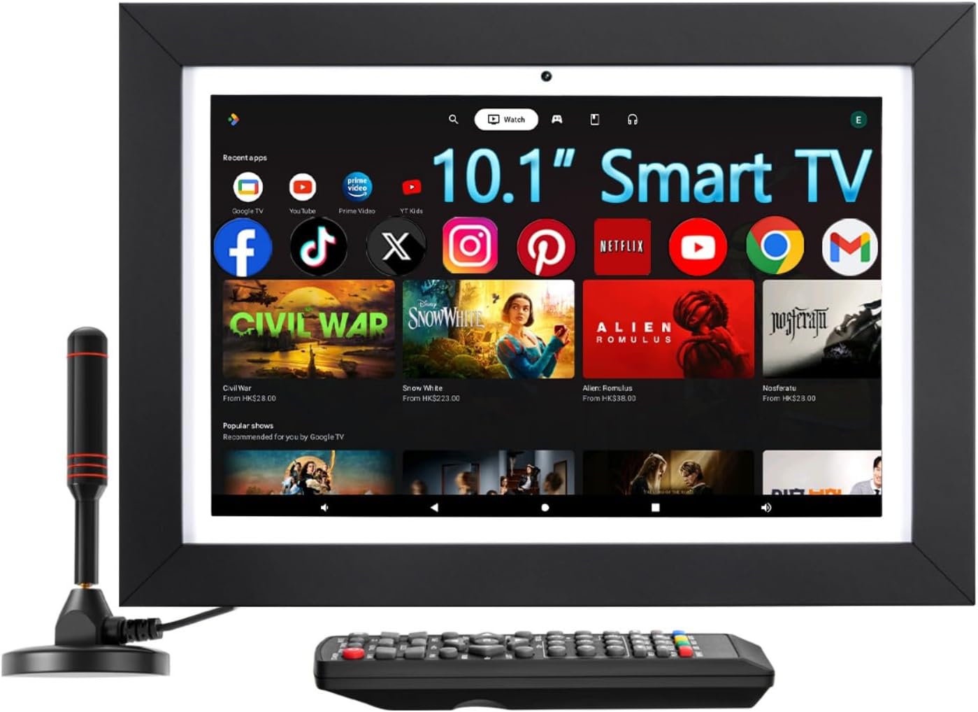 10 Inch Small Smart TV with ATSC Tuner & Touch Screen, 5-in-1 Kitchen TV with Home Control Panel, Video Call, Calendar & Photo Frame Functions, Portable MINI for Bedroom, RV, Camper