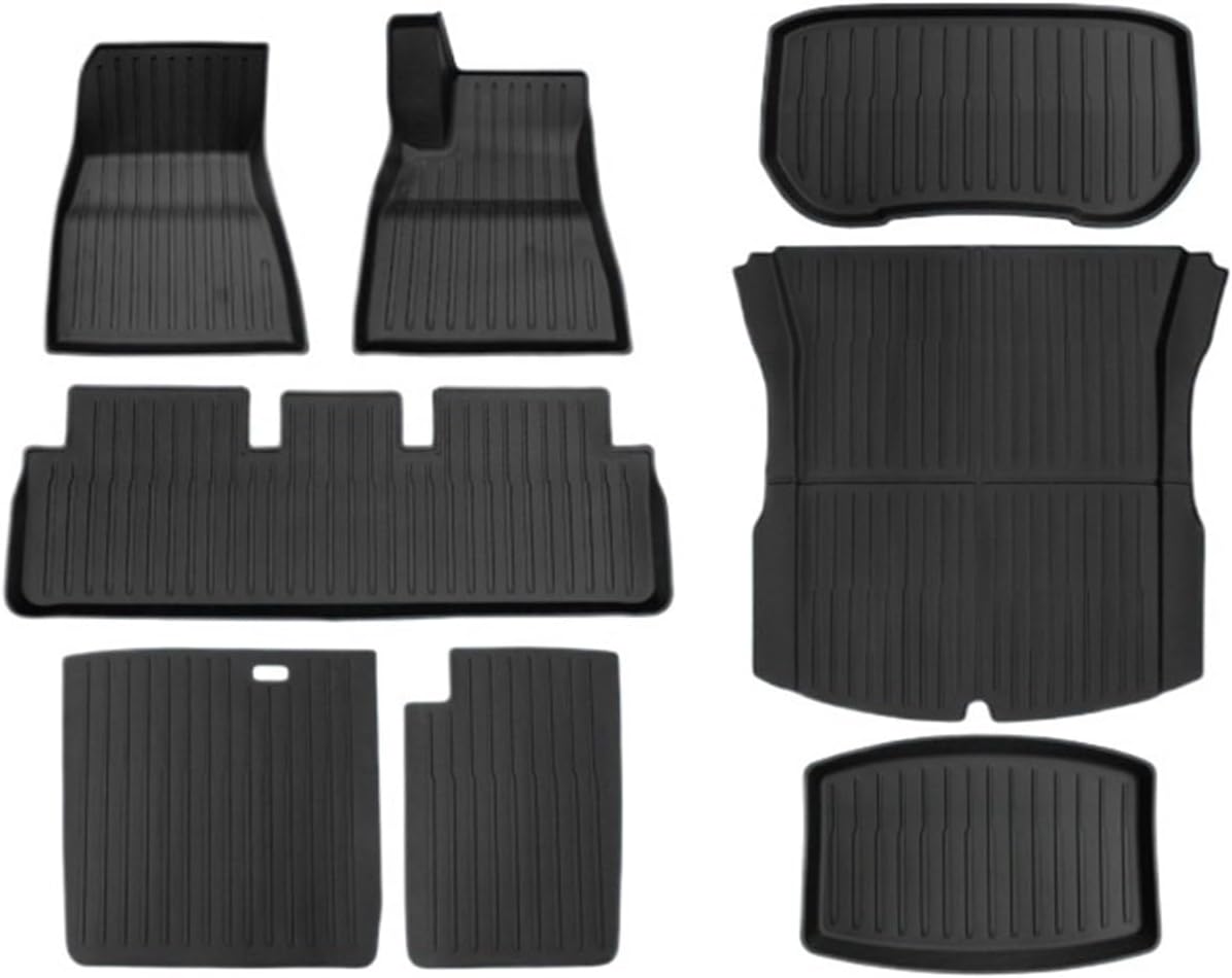 Compatible with Tesla Model 3 2024 Highland Floor Mats Cargo Liner Waterproof Anti-Slip Trunk Mat TPE Pads Model 3 2024 Highland Accessories(8pcs RHD)