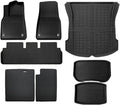 Compatible with Tesla Model 3 Model Y 2021-2024 XPE Floor Mats,All Weather Rubber Trunk Floor Mat Waterproof Non-Slip Cargo Liner(8pcs M3 2024)