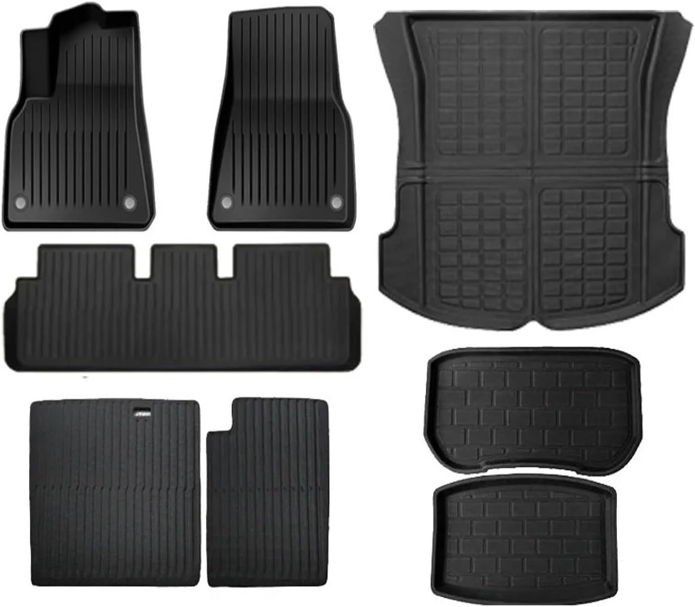 Compatible with Tesla Model 3 Model Y 2021-2024 XPE Floor Mats,All Weather Rubber Trunk Floor Mat Waterproof Non-Slip Cargo Liner(8pcs M3 2024)