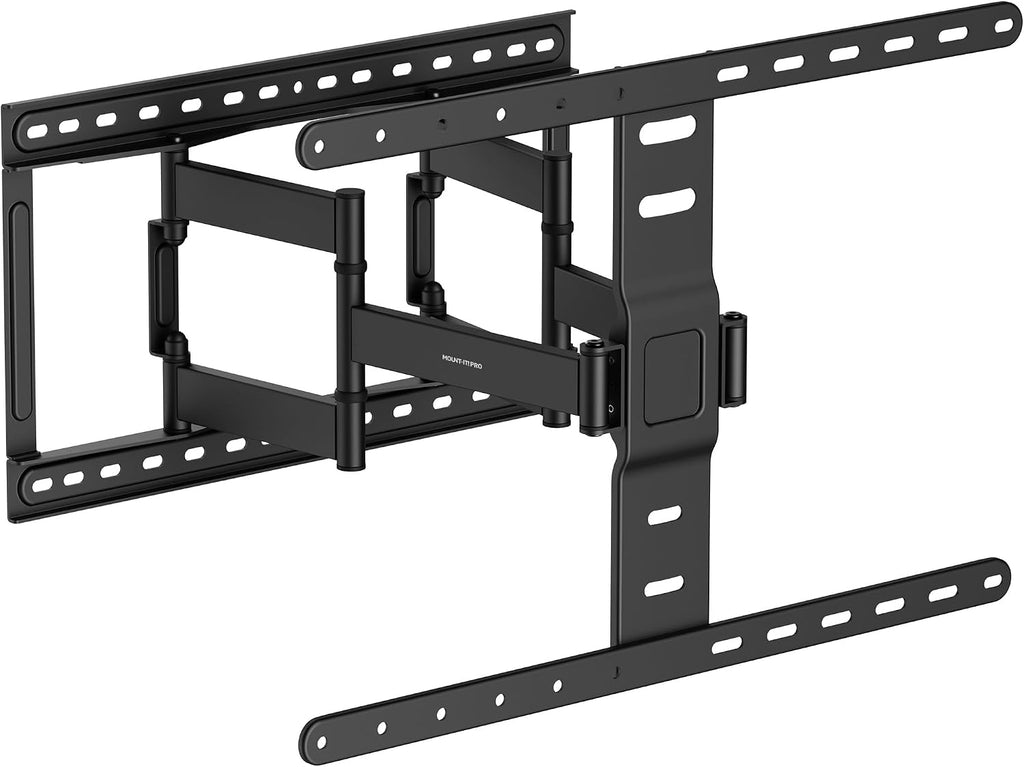 Mount-It! ADA Compliant Ultra Slim Full Motion TV Wall Mount, 1.1' Thin Low Profile Articulating Bracket for 43-90 Inch TVs, Heavy-Duty Swivel, Tilt, and Extend, Max VESA 600x400, 132 lbs Capacity