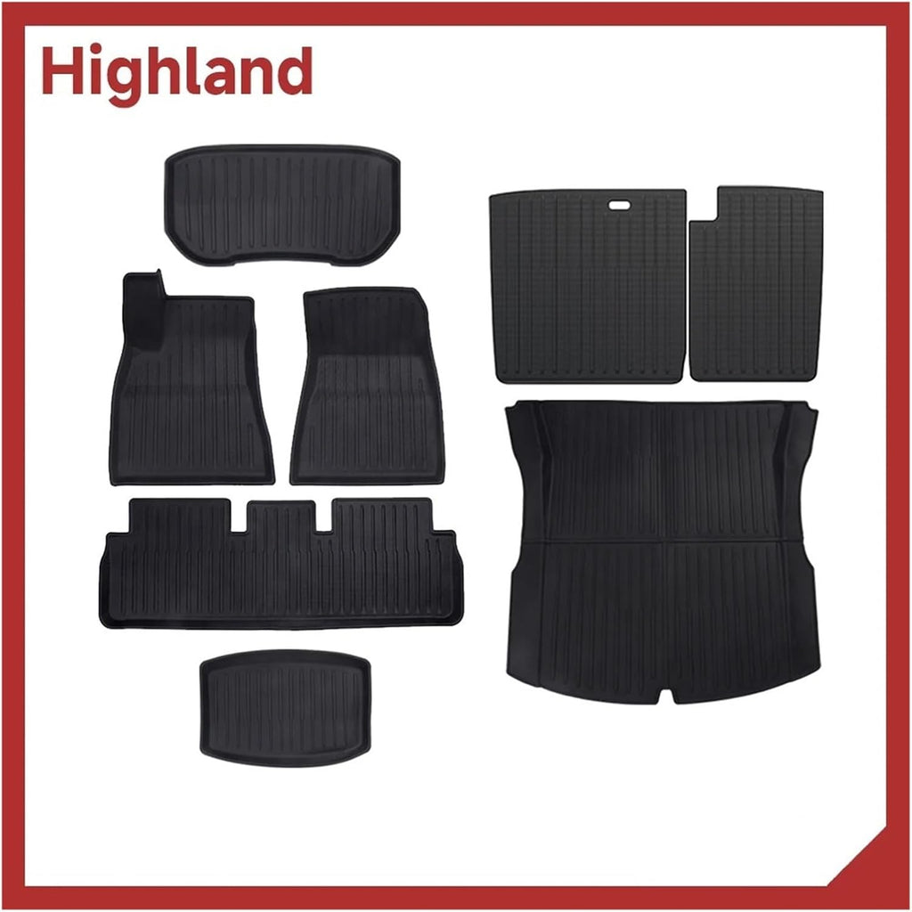 Floor Mat Compatible with Tesla Model 3 Highland 2024-2026 Accessories Anti-Slip Waterproof Cargo Liner Luggage TPE Mat Model 3 Highland(3Pcs Trunk Mats)