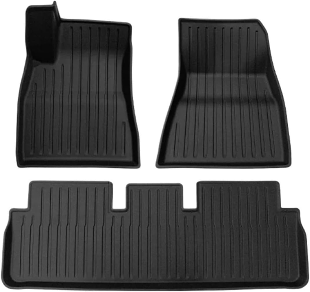Auto Parts Compatible with Tesla Model 3 2024 Highland Floor Mats Cargo Liner Waterproof Anti-Slip Trunk Mat TPE Pads Left/Right Hand Rubber(Left Rudder 3pcs)