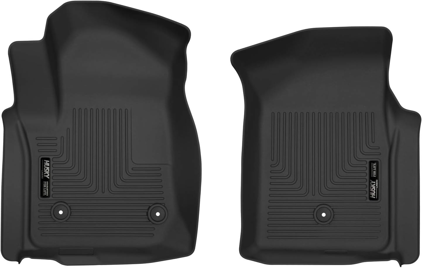 Husky Liners X-act Contour Floor Mats | Fits 2019-2026 Chevrolet Silverado & GMC Sierra 1500 & 2020-2026 Chevrolet Silverado & GMC Sierra 2500/3500 Standard CAB | Front Row, 2-pc Black - 54981