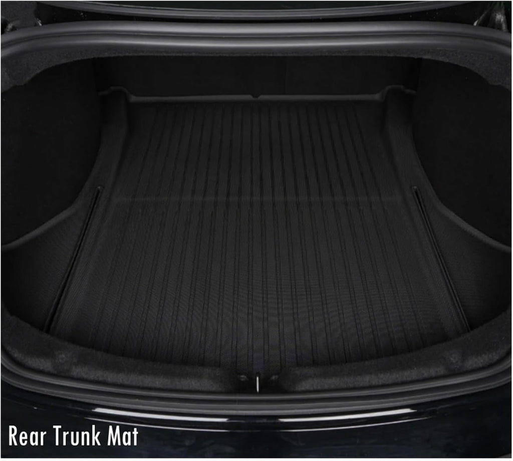 Fully Protection Floor Liners 2024 2025 Compatible with Tesla Model 3 Highland Floor Mats with Door Sill Protector Front Rear Cargo Liner(6PCS Floor Trunk)