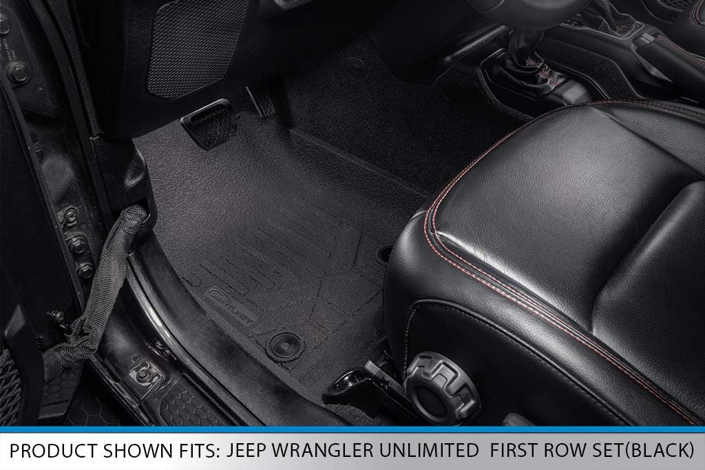 SMARTLINER Custom Fit Rubber Floor Mats 2 Row Liner Set for 2018-2018 Jeep Wrangler