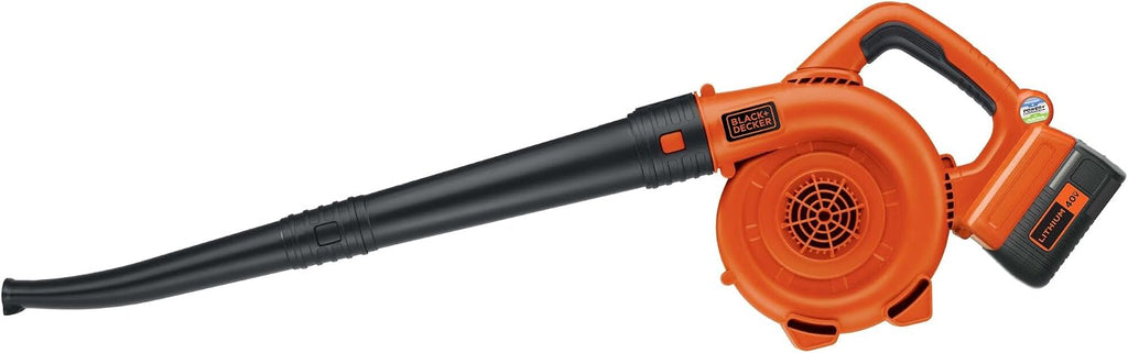 BLACK+DECKER Leaf Blower Cordless with Battery and Charger, POWERCOMMAND 40V MAX 90 CFM Variable Speed Up to 120 MPH, Battery Leaf Blower, Hard Surface and Yard Sweeper (LSW36)