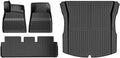 Compatible with Tesla Model 3 Highland 2024 Floor Mats and Cargo Liner Waterproof Anti-Slip Trunk Mat TPE Backrest Pads Accessories(4PCS Set)