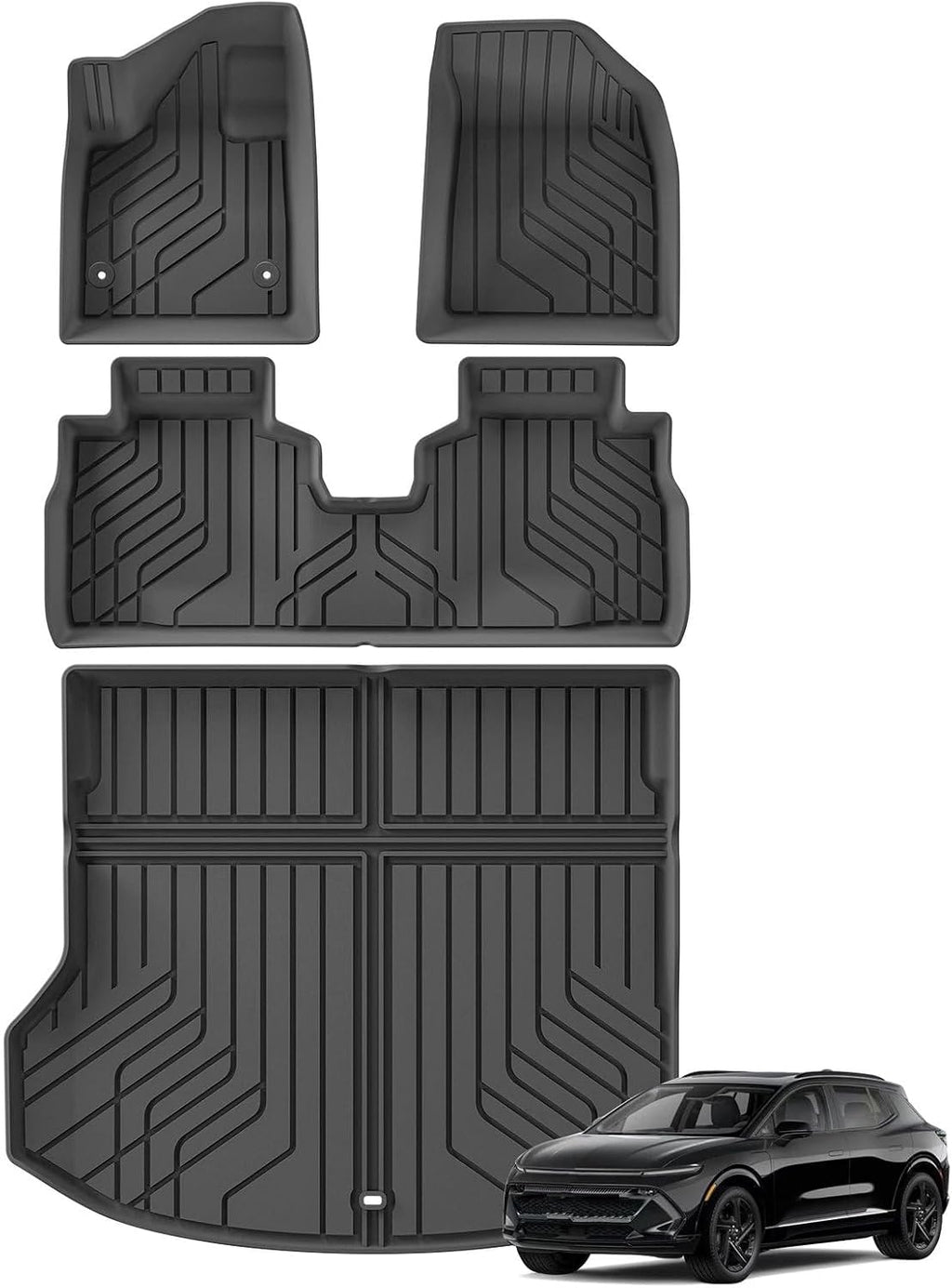 Car Boot Mats for Chevy for Equinox EV 2025 TPE 3D Car Floor Mats Trunk Pad Waterproof Protective All Weather Black Liner