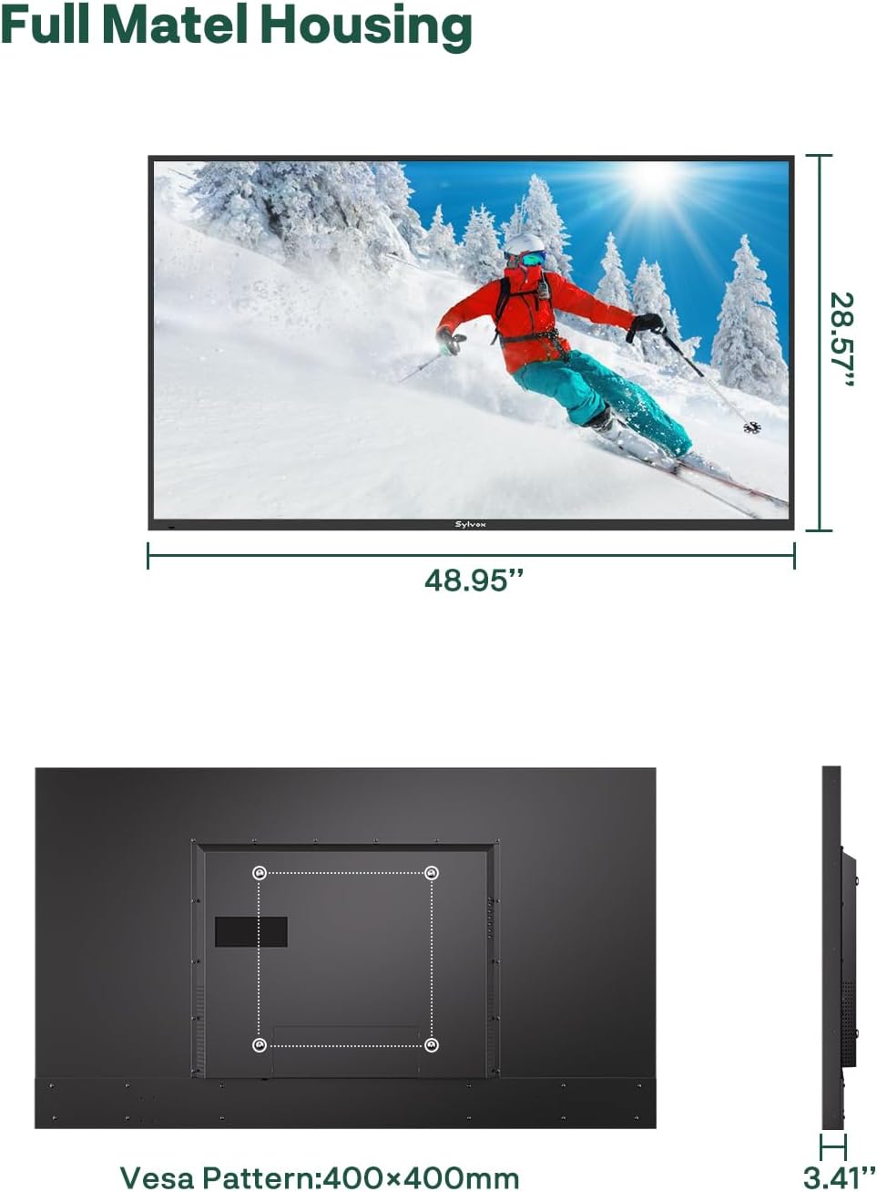 SYLVOX Bundle: 55' 120Hz Waterproof Outdoor TV (2025 Gaming Series) & S2 Soundbar