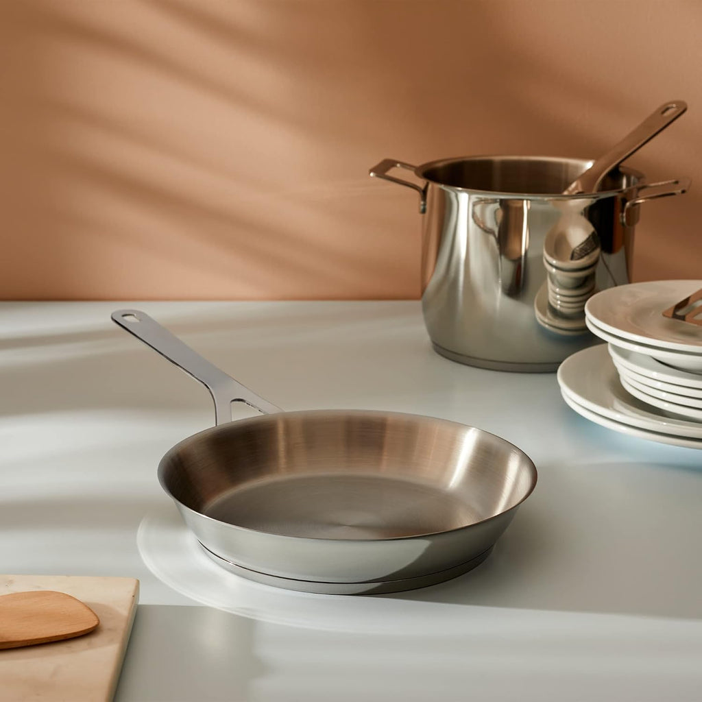 A Di Alessi,AJM110/20 'POTS & PANS', Frying pan in 18/10 stainless steel mirror polished,1 qt 2 oz