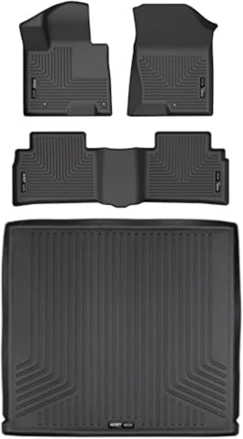 Husky Liners Weatherbeater Floor Mats | Fits 2022-2024 Hyundai Tucson (Excludes Hybrid Model) | Front & 2nd Row + Cargo, 4-pc. Black