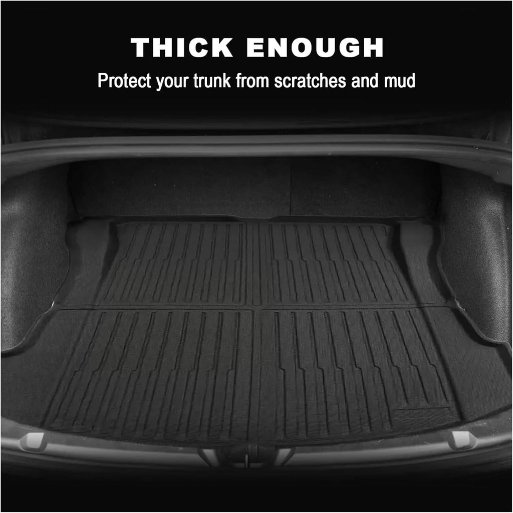 Compatible with Tesla Model 3 2023-2021 All-Weather XPE Floor Mats, LHD 3D Durable Waterproof Non-Slip Cargo Liners Trunk Mat Protection(4PCS LHD Floor Mats)
