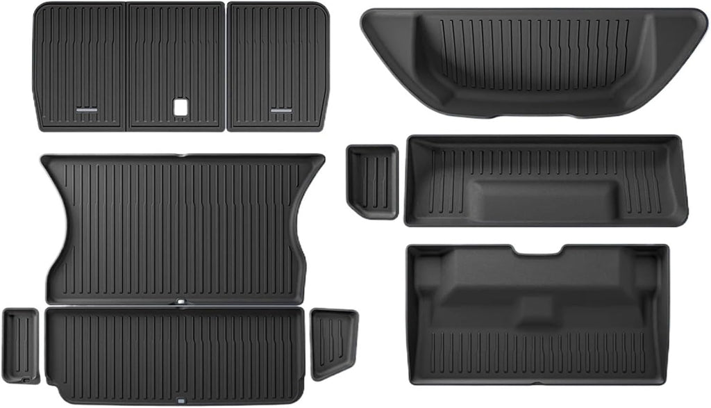 Compatible for Tesla Model X 2023 2024 TPE 3D Car Floor Mats Cargo Liner Trunk Pad Waterproof Protective Left Rudder(New 5MODELX5PCS)
