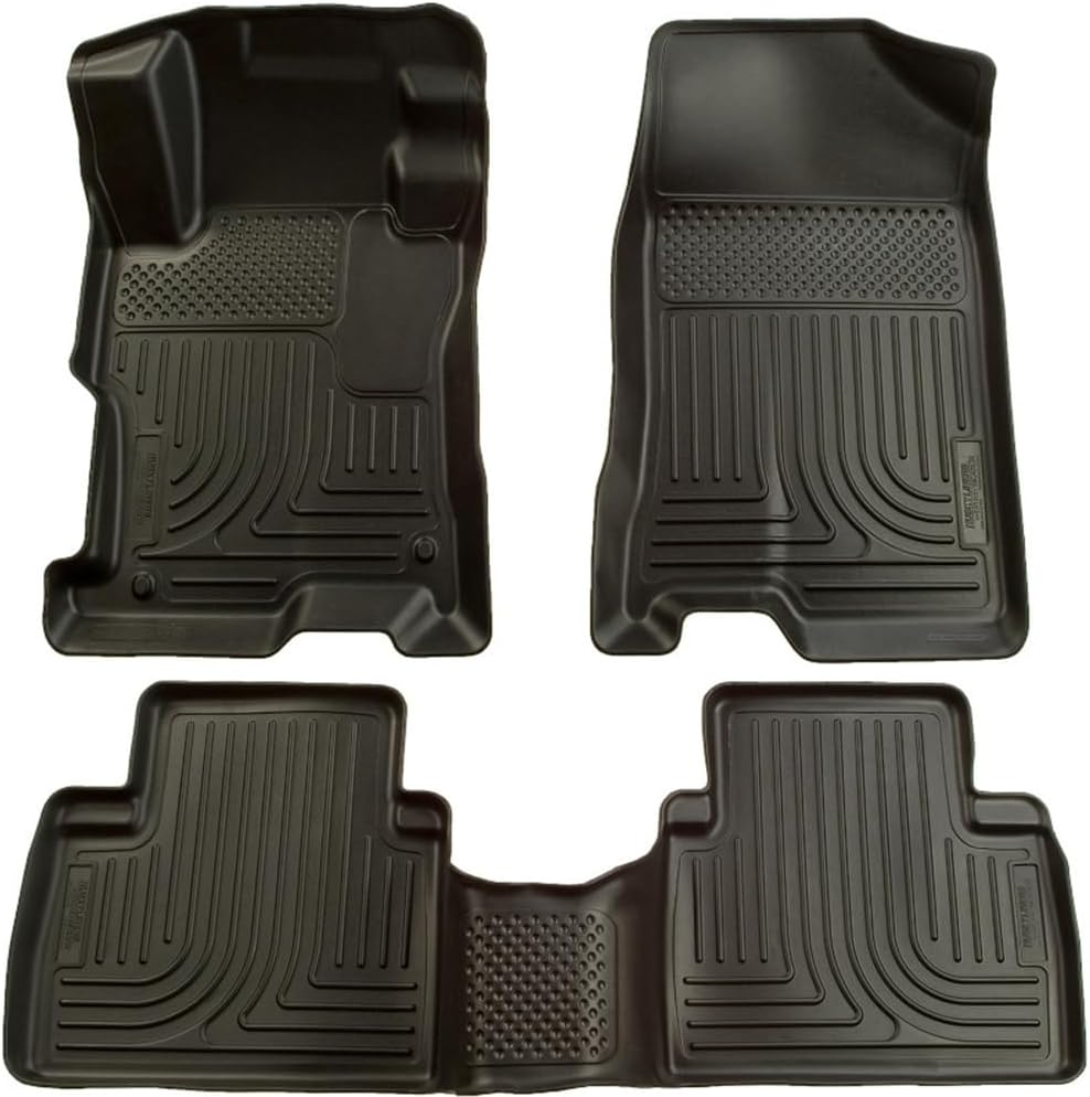 Husky Liners Weatherbeater Floor Mats | Fits 2006-2009 Ford Fusion FWD & Mercury Milan FWD; 2007-2009 Lincoln MKZ FWD | Front & 2nd Row, 3-pc Black - 98301