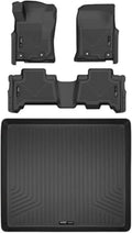 Husky Liners Weatherbeater Floor Mats | Fits 2013-2024 Toyota 4Runner w/Out 3rd Row Seat & with Sliding Cargo Deck | Front & 2nd Row + Cargo, 3-pc. Black
