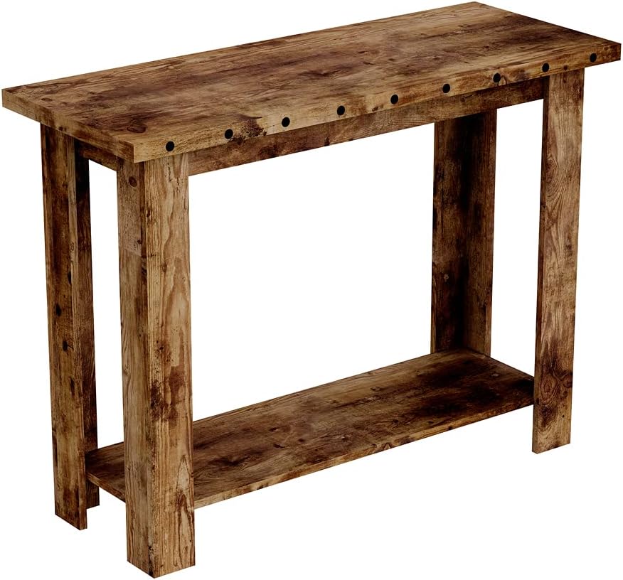 Safdie & Co. Safdie 81090.Z.07 Brown Entryway Console Sofa Couch Table/Accent Wall Table-39 Long Reclaimed Wood with 1 Shelf for Living Room, 15 in x 39 in x 30 in