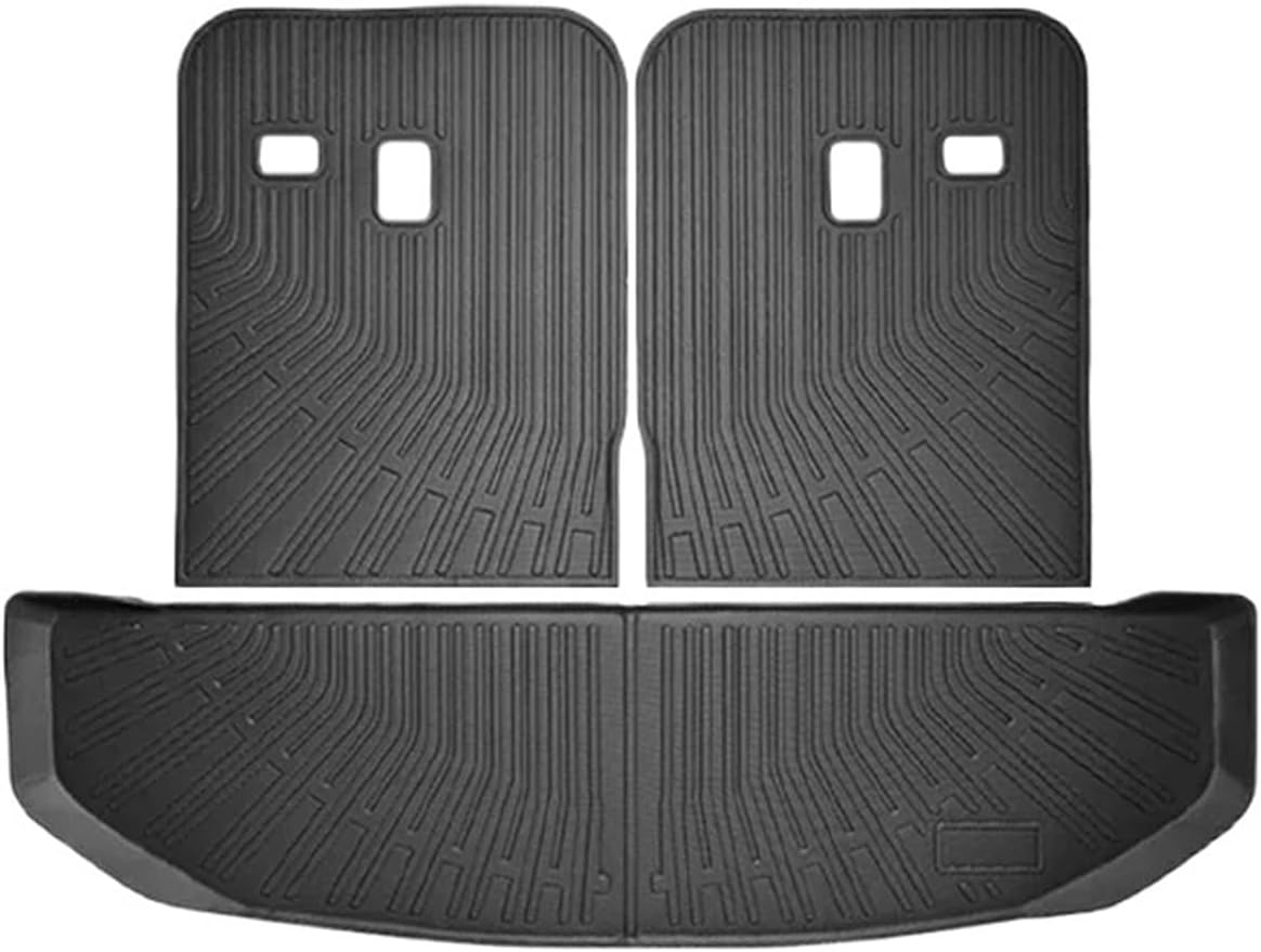 Compatible for Kia 2021-2025 Sorento Hybrid TPE Floor Mats & Cargo Liner Set-All Weather Protection for PHEV/HEV with Backrest Cover(White)