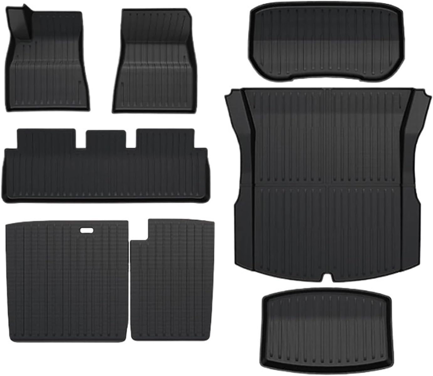 Compatible with Tesla Model 3 2024 Highland Floor Mats Cargo Liner Waterproof Anti-Slip Trunk Mat TPE Pads Left/Right Hand Rubber(4pcs Front LHD)