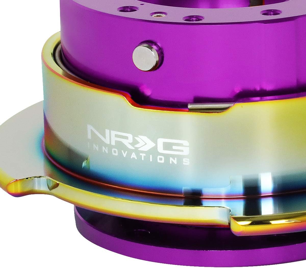 Auto Dynasty NRG Innovations SRK-250PP-MC Steering Wheel Quick Release Adapter Gen 2.5 Purple Body/Neo Chrome Ring