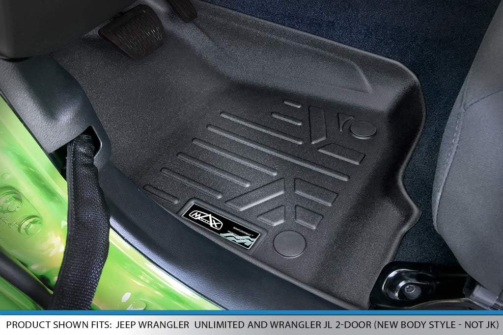 SMARTLINER Floor Mats 2 Row Liner Set Compatible with 2018-2018 Jeep Wrangler