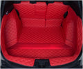 Custom Deluxe Leather Full Rear Trunk Tray Liner Cargo Mat Floor Protector Foot Pad Mats Compatible with XRV VEZEL 2015-2019(Red)