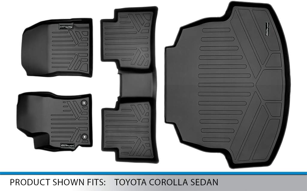 SMARTLINER Custom Fit Floor Mats 2 Rows and Cargo Liner Trunk Set Compatible with 2020-2025 Toyota Corolla