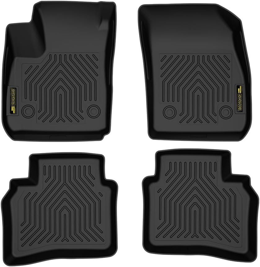 GRAND ORANGE 1st & 2nd Row 4PCS Floor Mats Cargo Liners Compatible with Buick Envision 2021 2022 2023 TPE All Weather Protection Interior Accessories Floor Liners Black Alfombras para Carro
